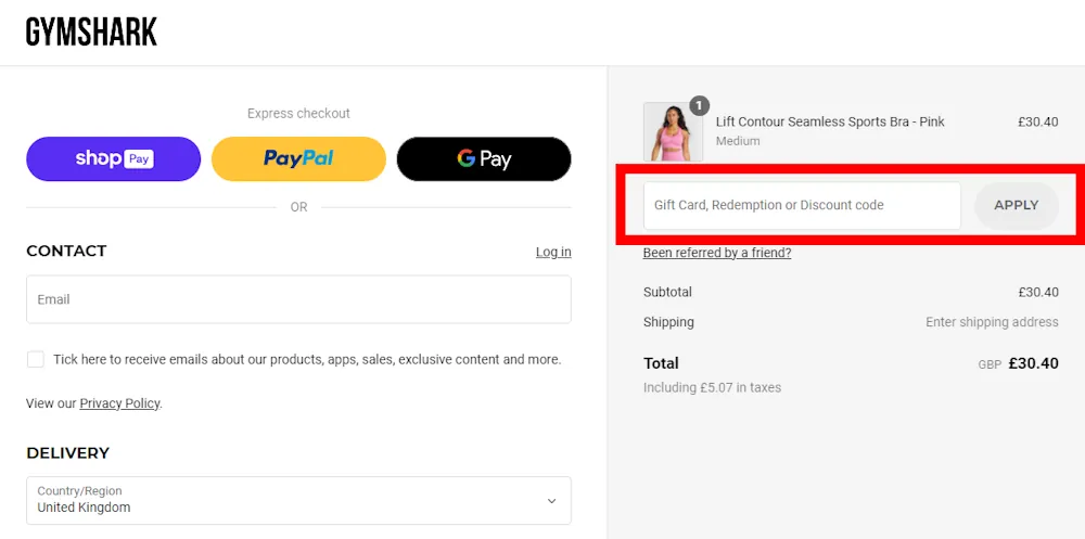 Verified instructions on how to enter our gymshark voucher code at checkout.