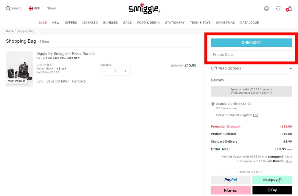 Verified instructions on how to enter our smiggle voucher code at checkout.